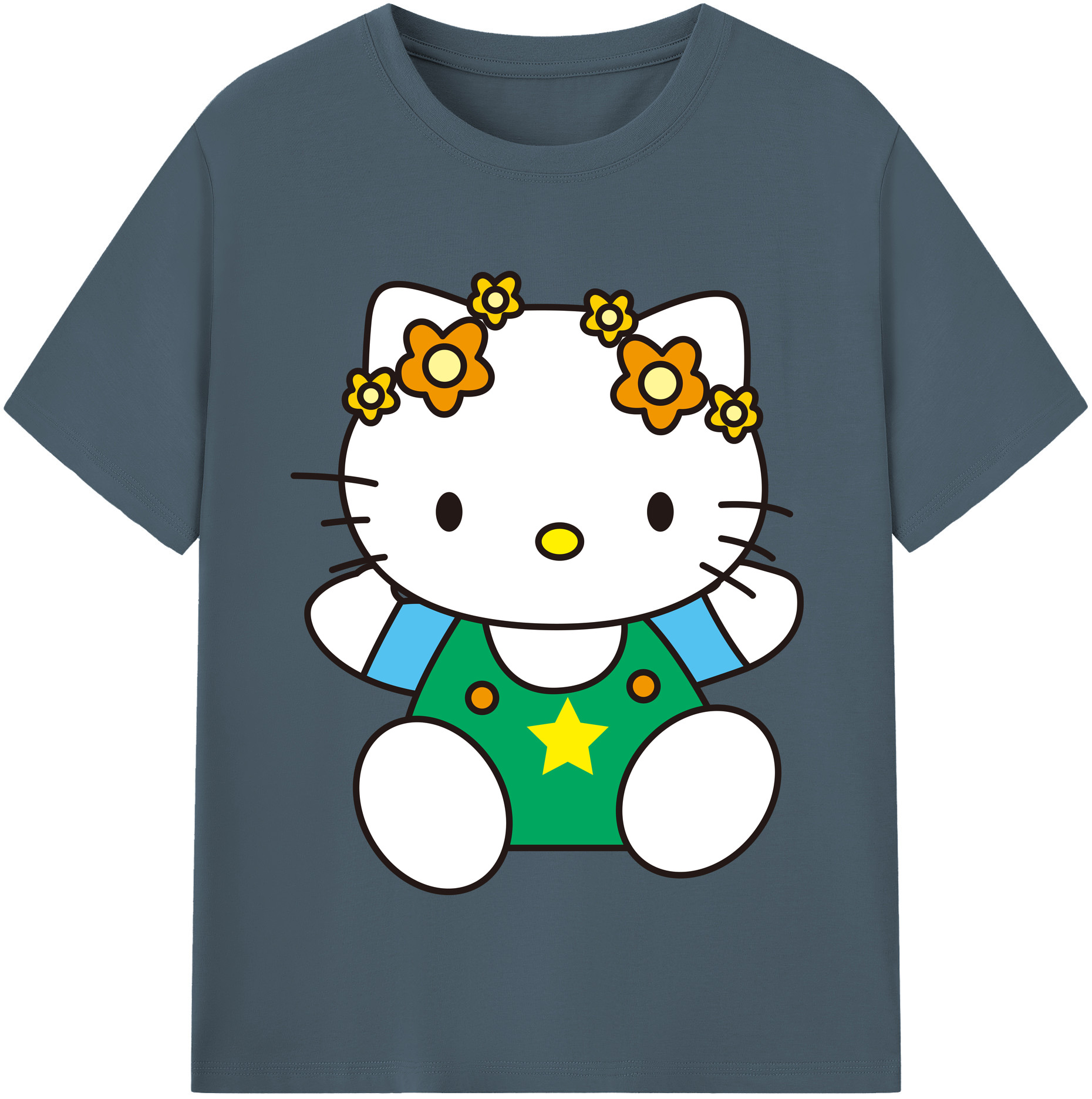 （画像用） Hello Kitty ハローキティ 綿100％半袖Tシャツ（フロントプリント）